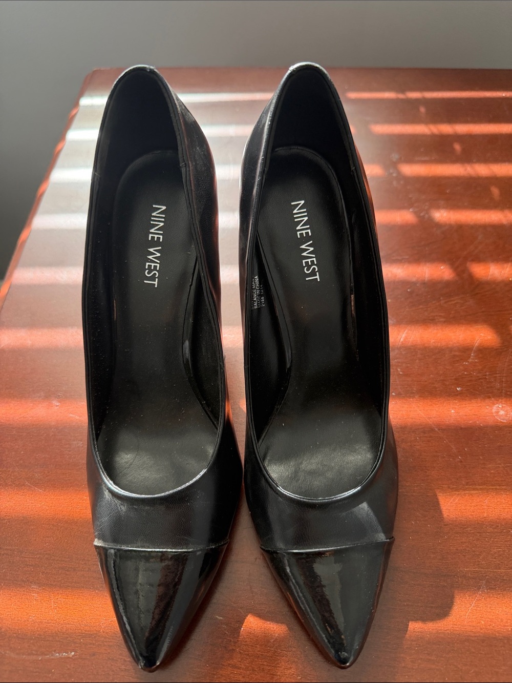 Nine West Black Patent Pointed Toe Pumps